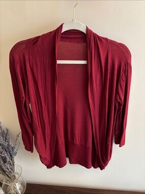 Open-Front Burgundy Cardigan